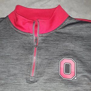 Mens Ohio State Licensed Lightweight half zip Dry fit spring jacket Sz. Large